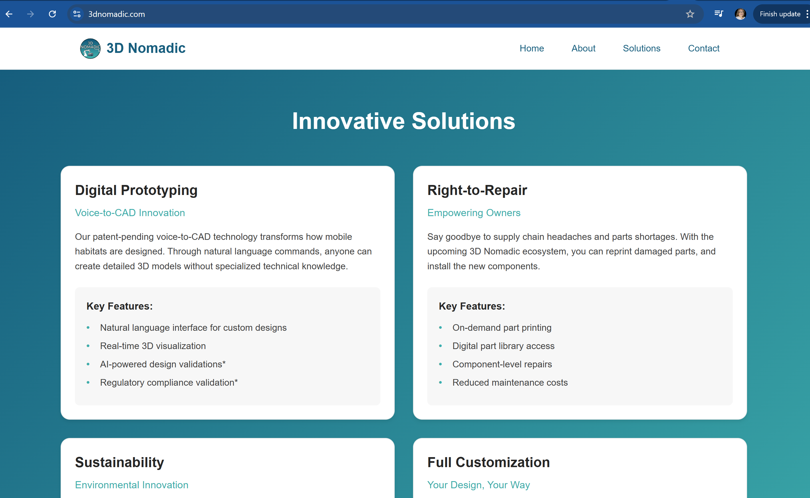 3D Nomadic website